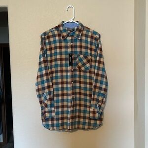 NWT Bogari Designed in Italy Men’s Plaid Lonng Sleeve Button Down Shirt